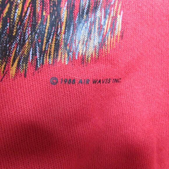 Deer 2 Sided Graphic Sweatshirt Raglan Sleeves Large USA Tultex Vintage 1988 - Picture 5 of 7